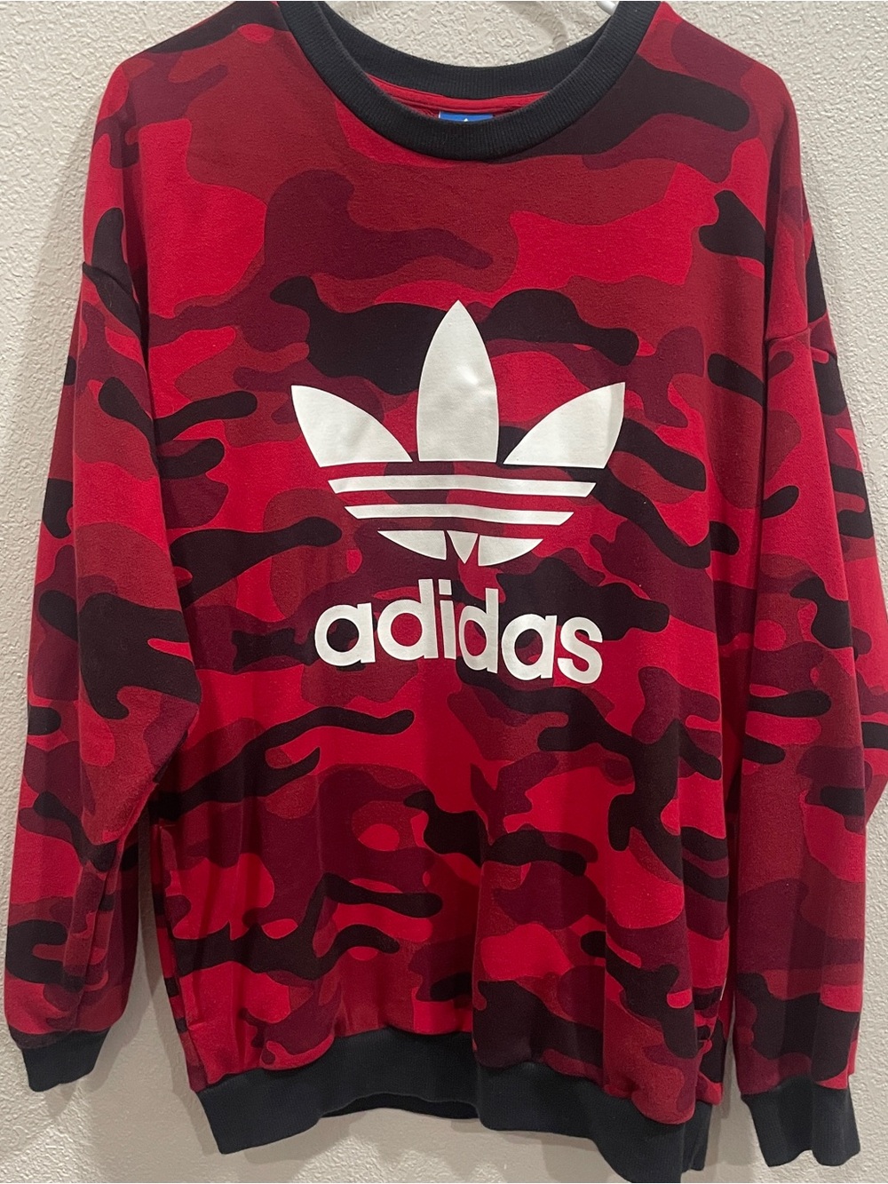 Adidas Red Camouflage Trefoil Sweatshirt - Picture 3 of 7